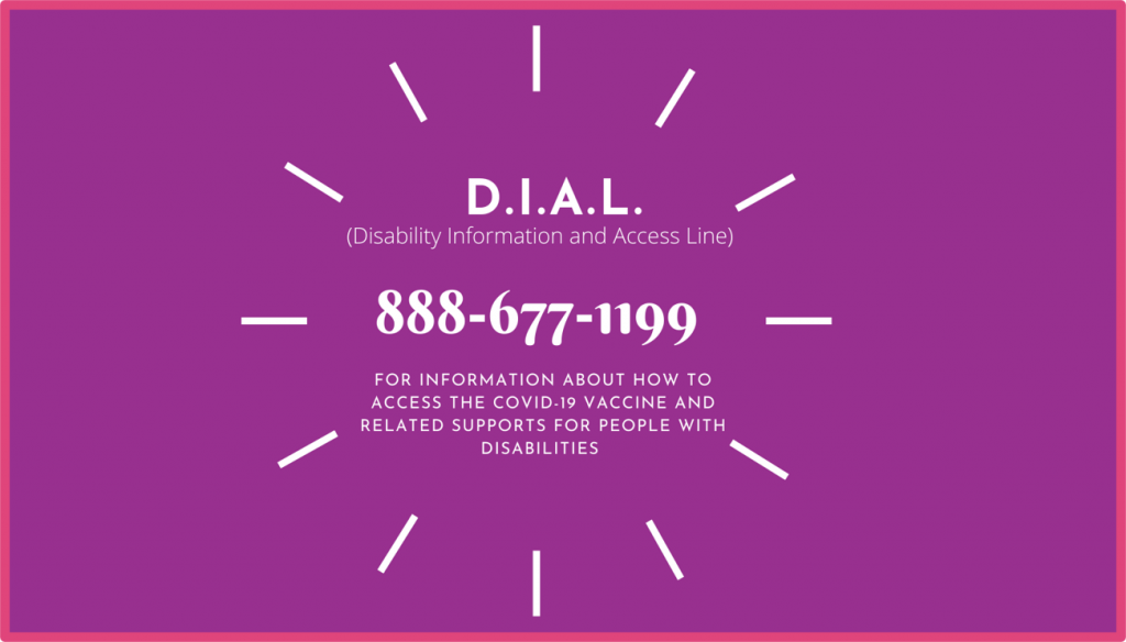 Graphic that gives information on the Disability Information and Access Line